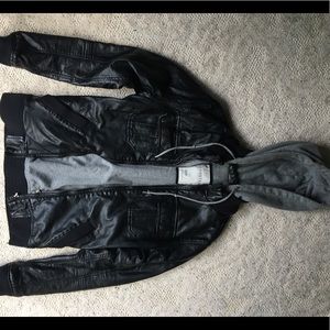 NEW LISTING! Black Hooded Bomber Jacket